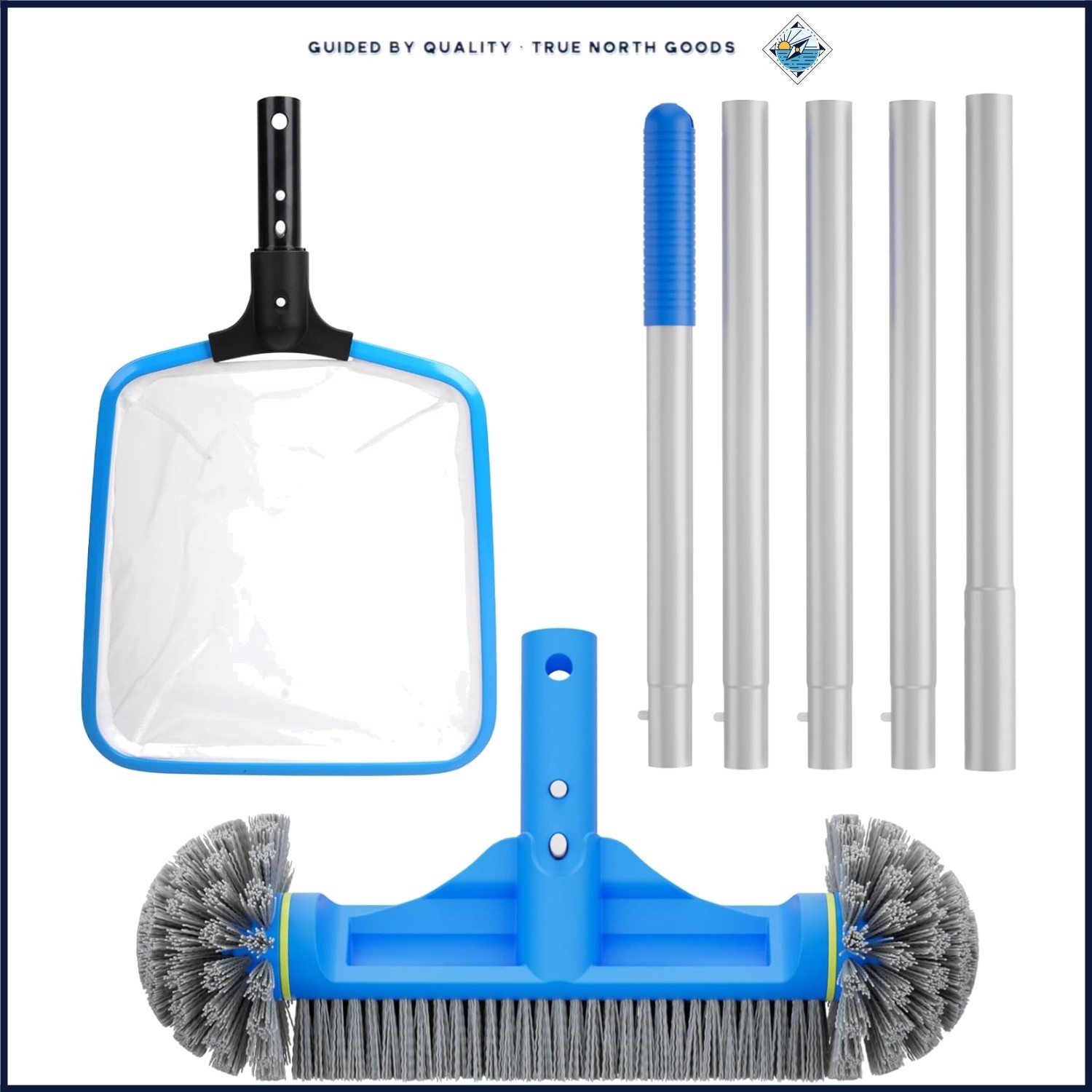Above Ground Pool Cleaning Kit with Brush, Skimmer Net and Aluminum Pole