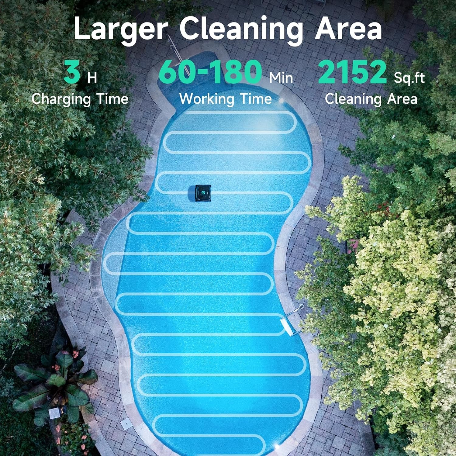 WYBOT C2 Robotic Pool Cleaner, Cordless Pool Vacuum for Inground Pools