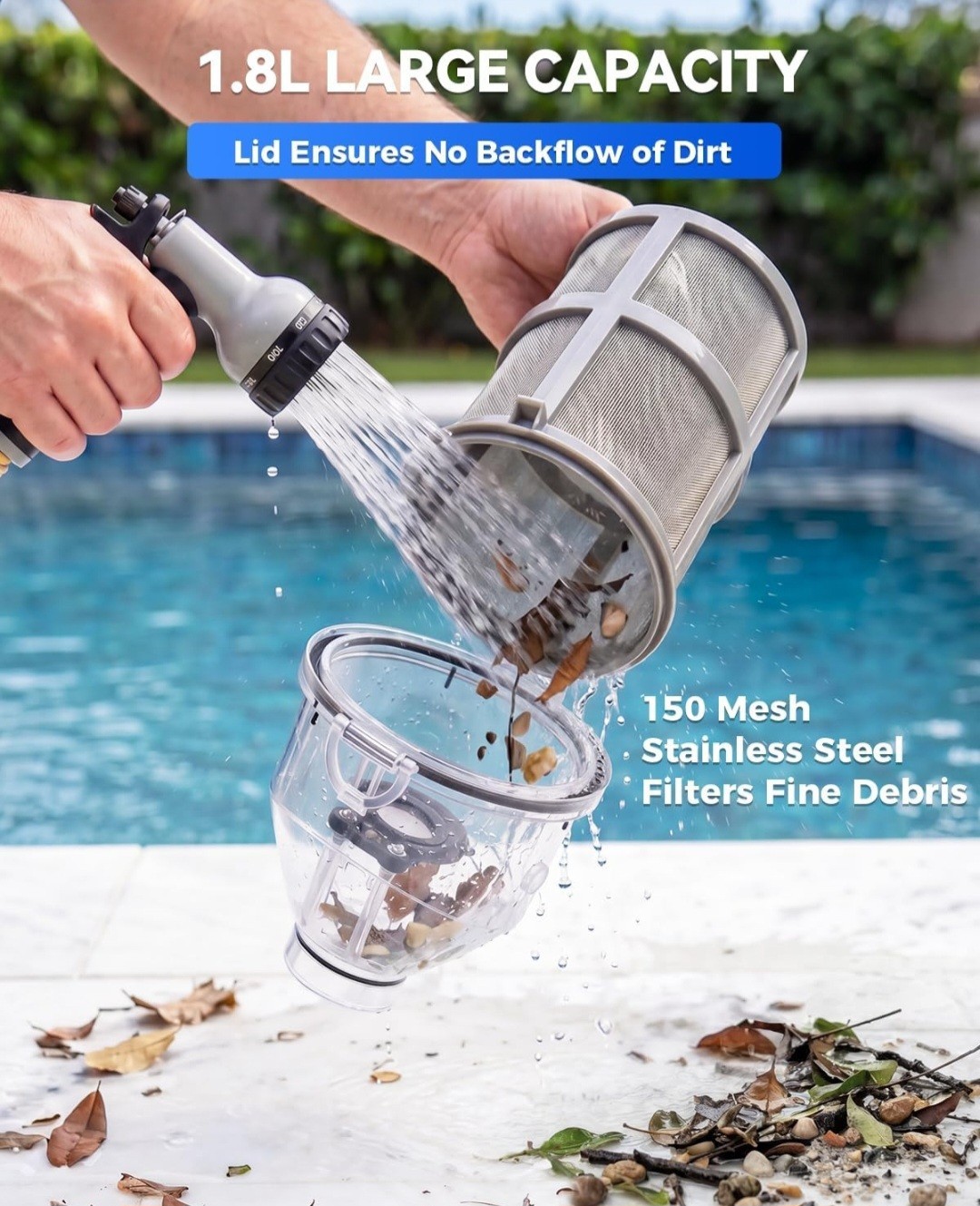 Wireless Remote Pool Vacuum, Cordless Pool Vacuum for Above Ground & Inground Po