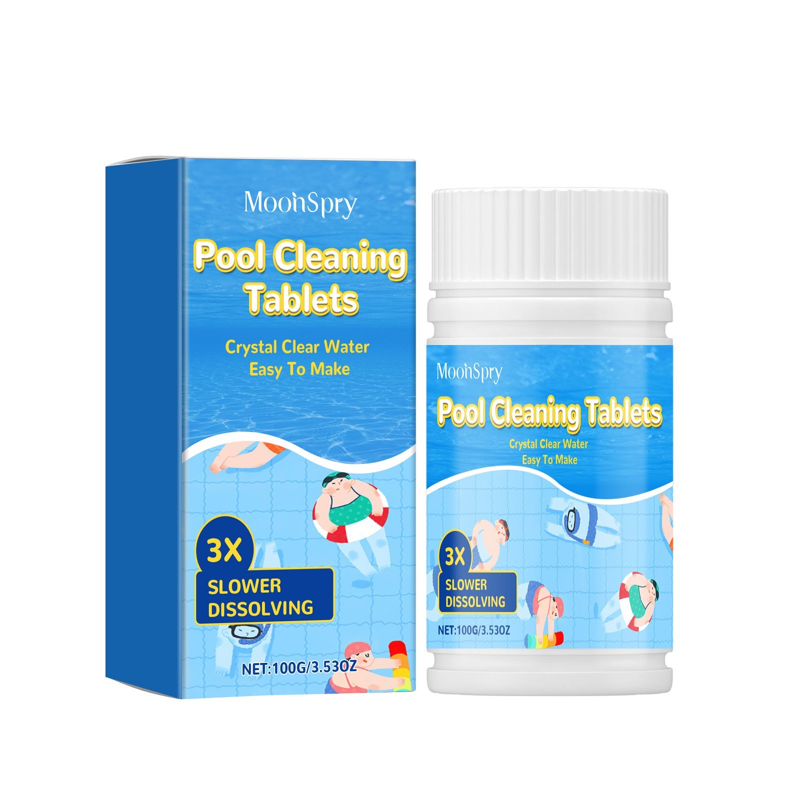 Pool Cleaning Tablets For Crystal Clear Water,Clears Cloudy Or Hazy Pool Water