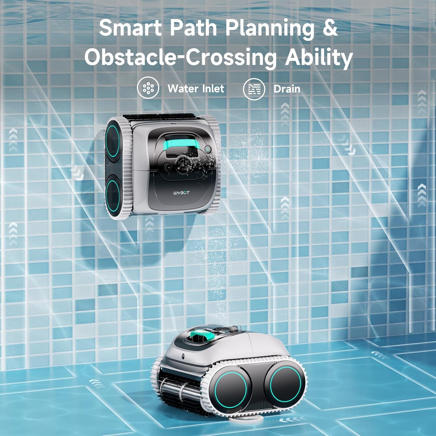 WYBOT C1 Pool Vacuum for Inground Pools, 4-in-1 Cordless Robotic Pool Cleaner