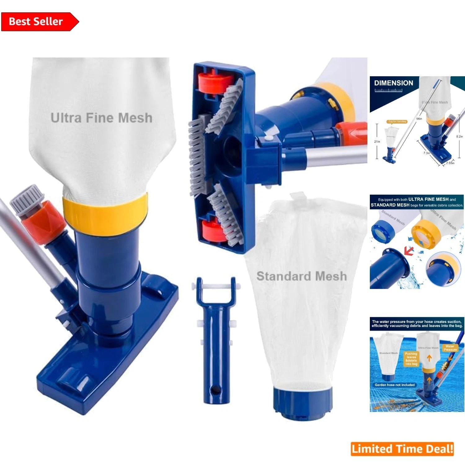 Handheld Pool Vacuum Cleaner for Above Ground Pools – Efficient & Portable Use