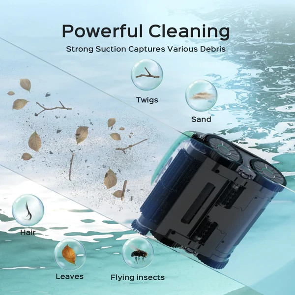 Winny B1 Cordless Robotic Pool Cleaner, App Control, 100min Runtime