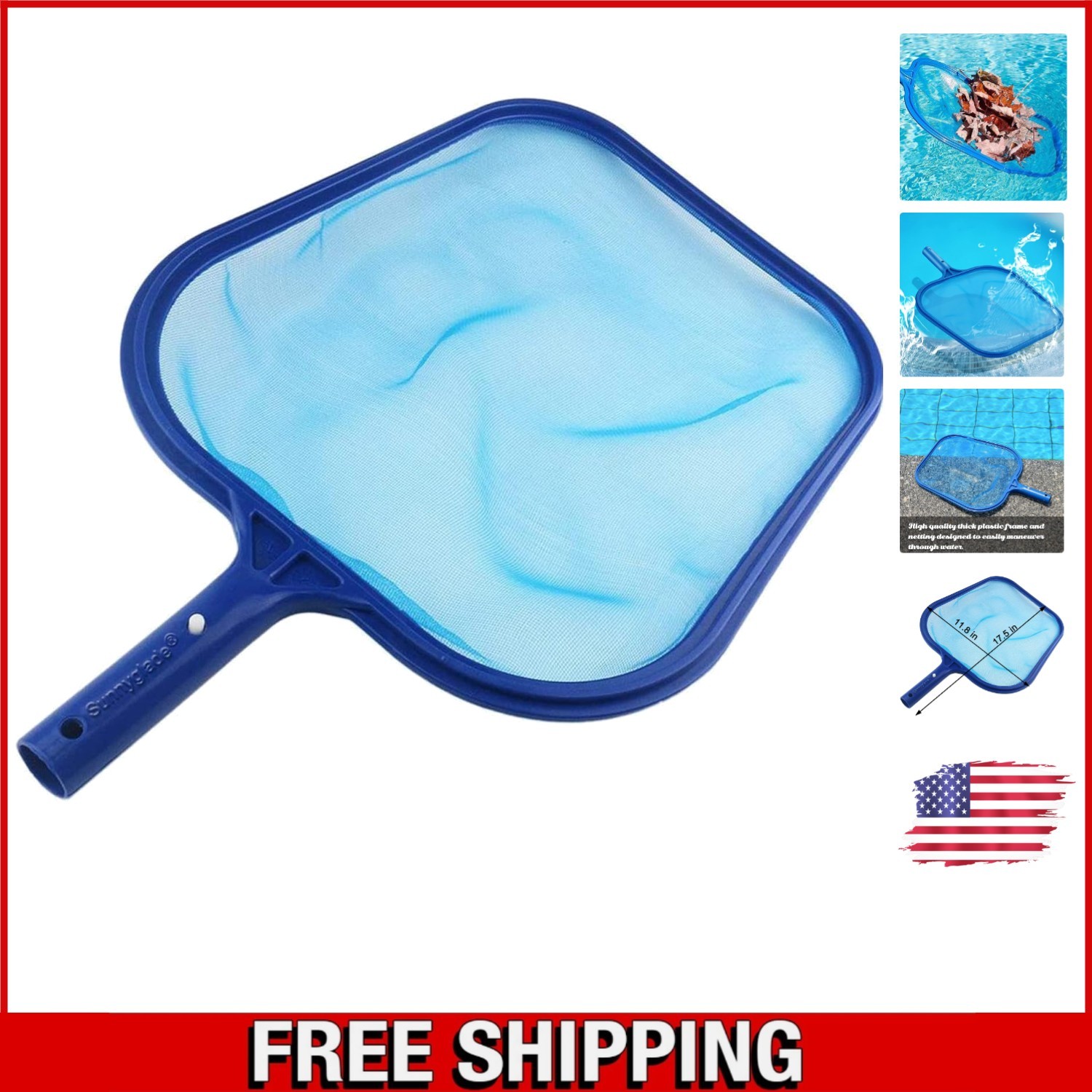 Professional Pool Cleaning Leaf Skimmer – 17.5×11.8 in Mesh Net