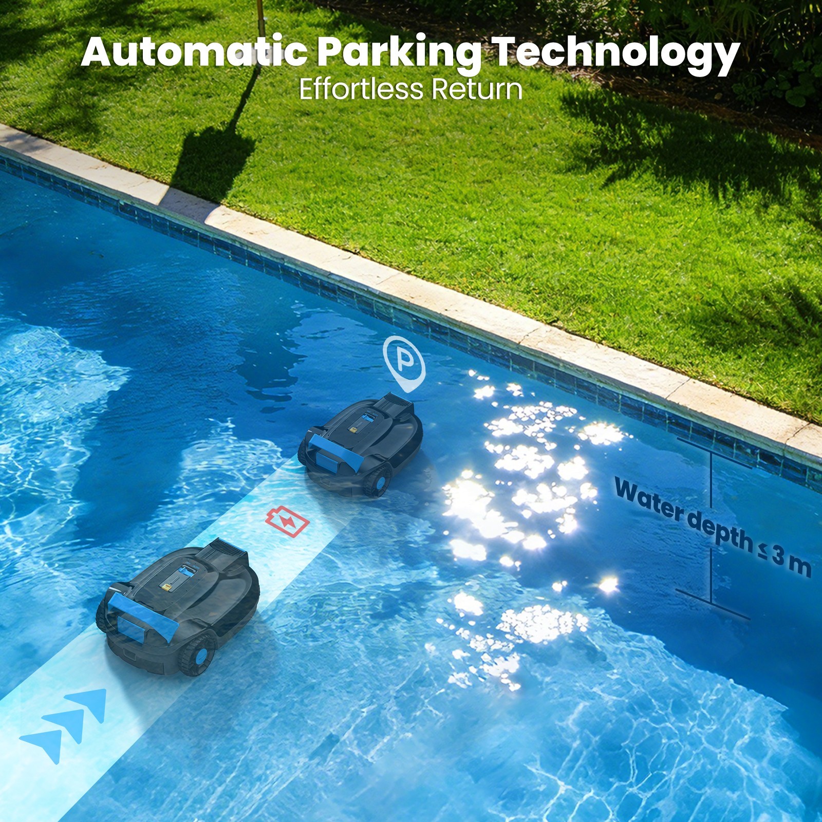 AIRROBO CP02 Cordless Robot Pool Cleaner Vacuum Automatic For Inground & Above