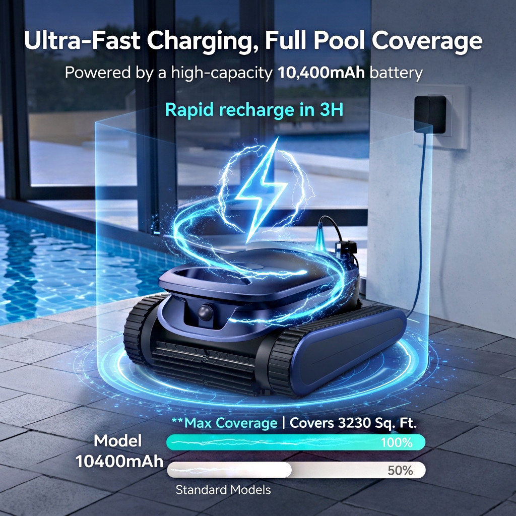 SAT 40 Cordless Pool Cleaner Robot for Inground Pools with AI Camera Pool Vacumm