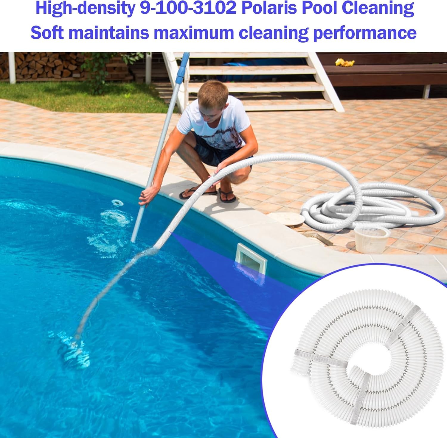 2xReplacement for Polaris 360 Pool Cleaner 6-Ft Cuff-less Feed Hose 9-100-3102