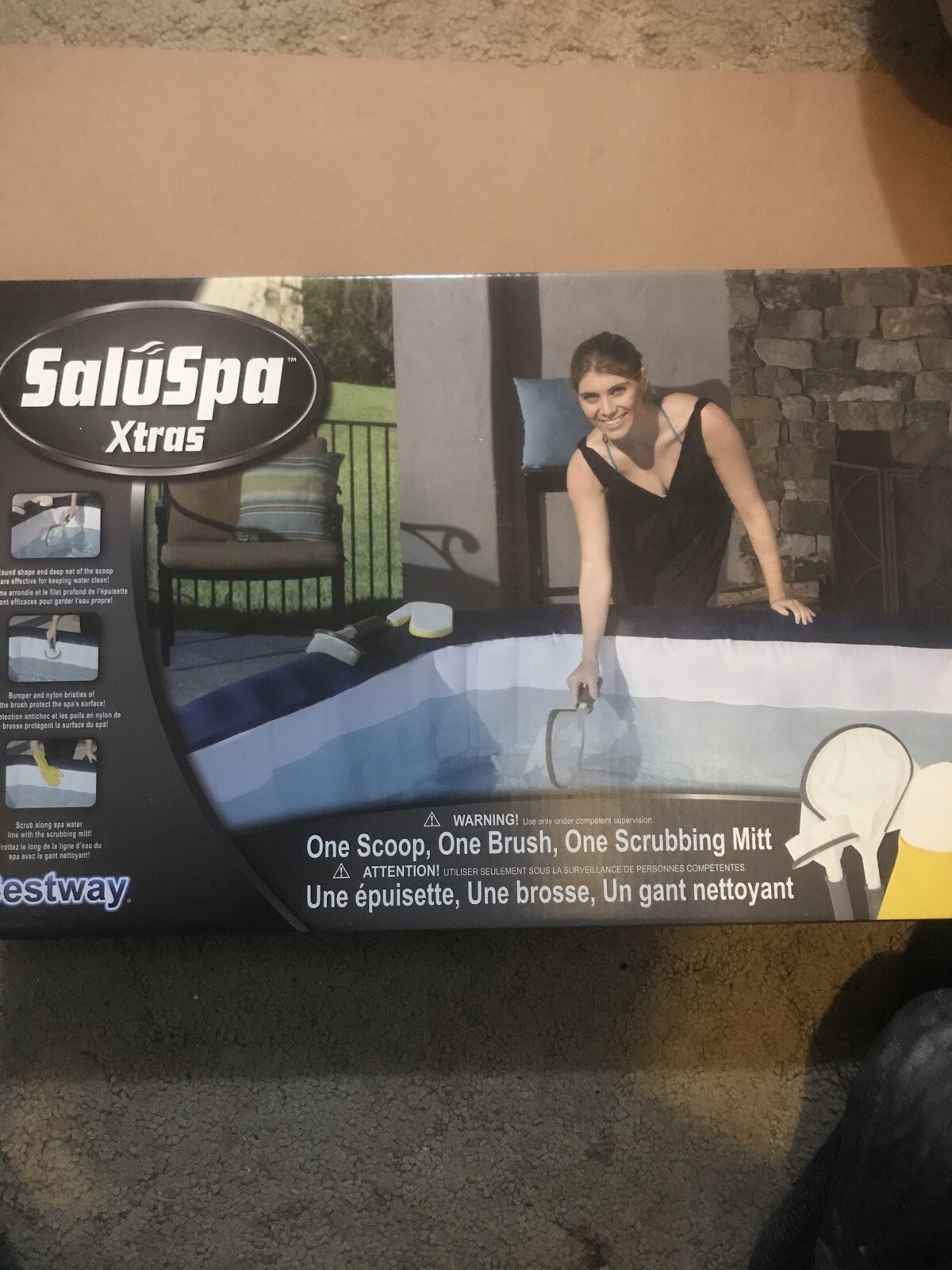 Bestway SaluSpa Hot Tub Spa All-in-One 3-Piece Cleaning Tool Accessory Set