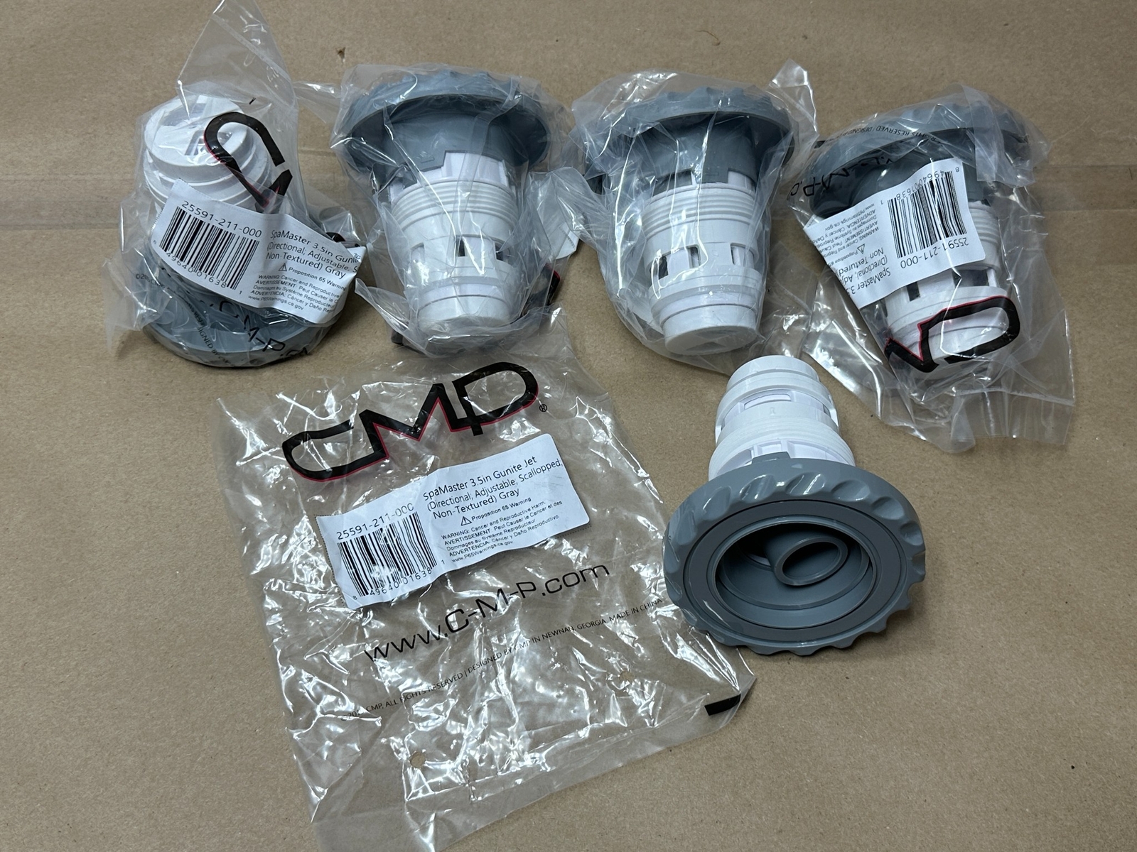 5x Pack Lot SpaMaster 25591-211-000 3.5″ Gunite Scalloped Jet Gray Adjustable