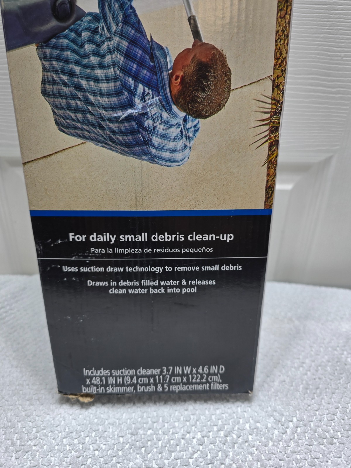 Small Pool & Spa Manual Debris Catcher in Plastic & Aluminum Gray 1.54 lbs