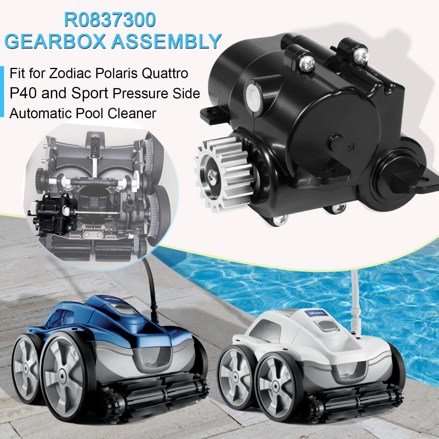 for Polaris Quattro P40/Sport Gearbox Assembly R0837300 NEW IMPROVED METAL GEAR