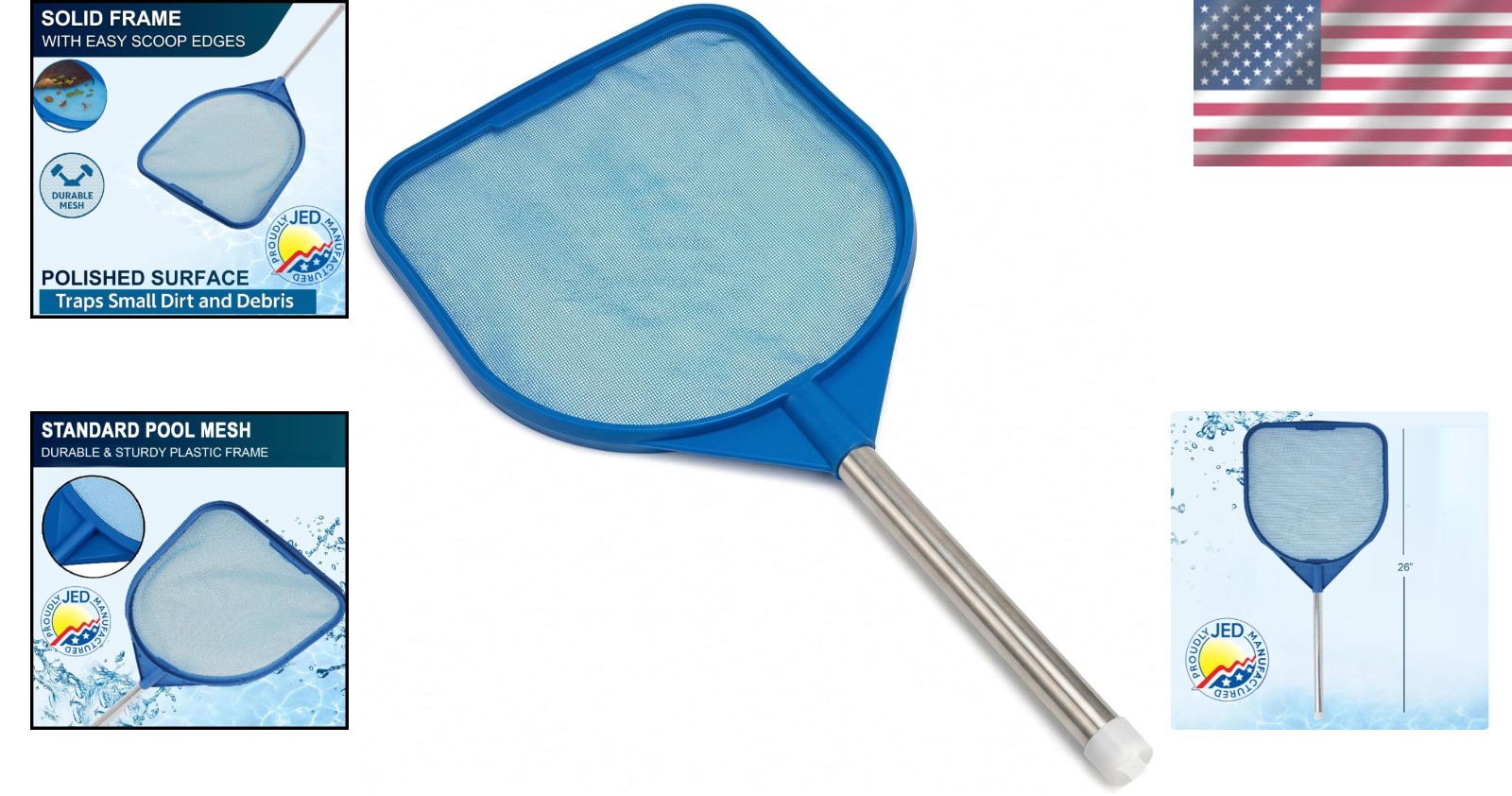 Quick Cleaning 2ft Hand Skimmer Net – Ideal for Pools, Spas & Stock Tanks