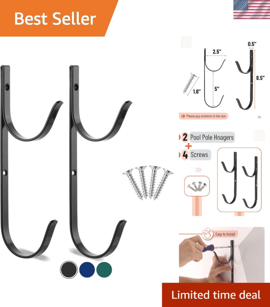 Versatile 2-Pack Pool Pole Hanger with Strong Support – Easy Installation