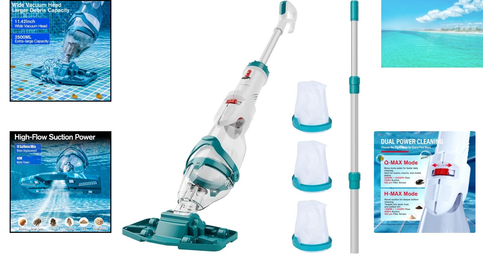 2026 Cordless Pool Vacuum: Dual Modes for Effortless Cleanup & 60 Mins Runtime