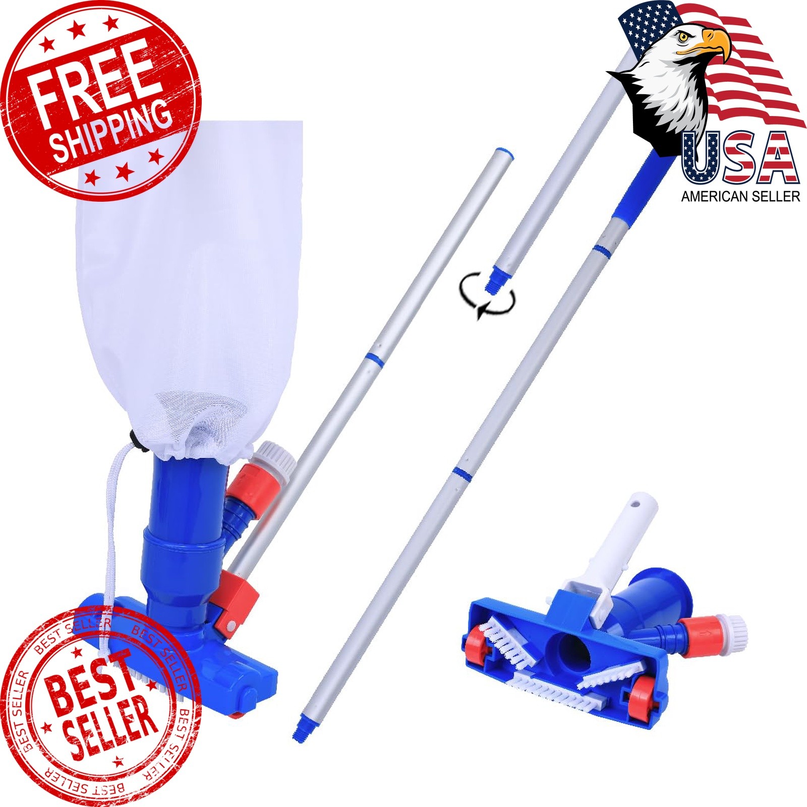Pool Supply Town Jet Vacuum 6 Section Poles