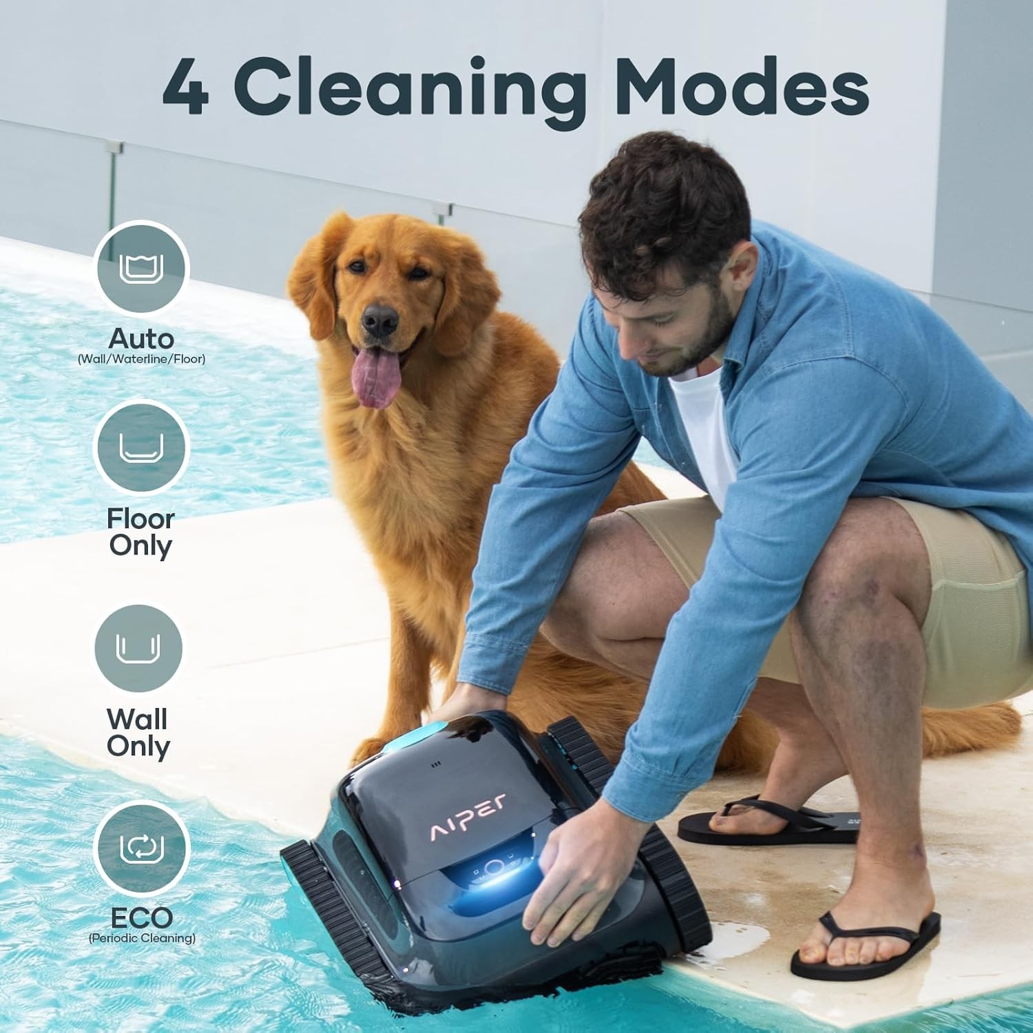 Aiper Scuba S1 Wall Climbing Robotic Pool Cleaner for In-Ground Pools