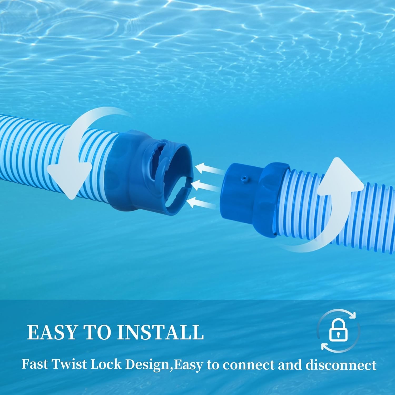 Universal 39 Inch Pool Cleaning Hose for Effortless Inground Cleaning – 2-Pack