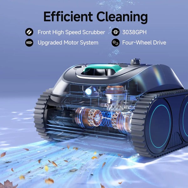 WYBOT C1 Robotic Pool Cleaner with F1 Solar Powered Surface Skimmer Bundle, New