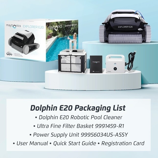 Dolphin Explorer E20 for Pools up to 33FT in Length 16-in Robotic Pool Vacuum