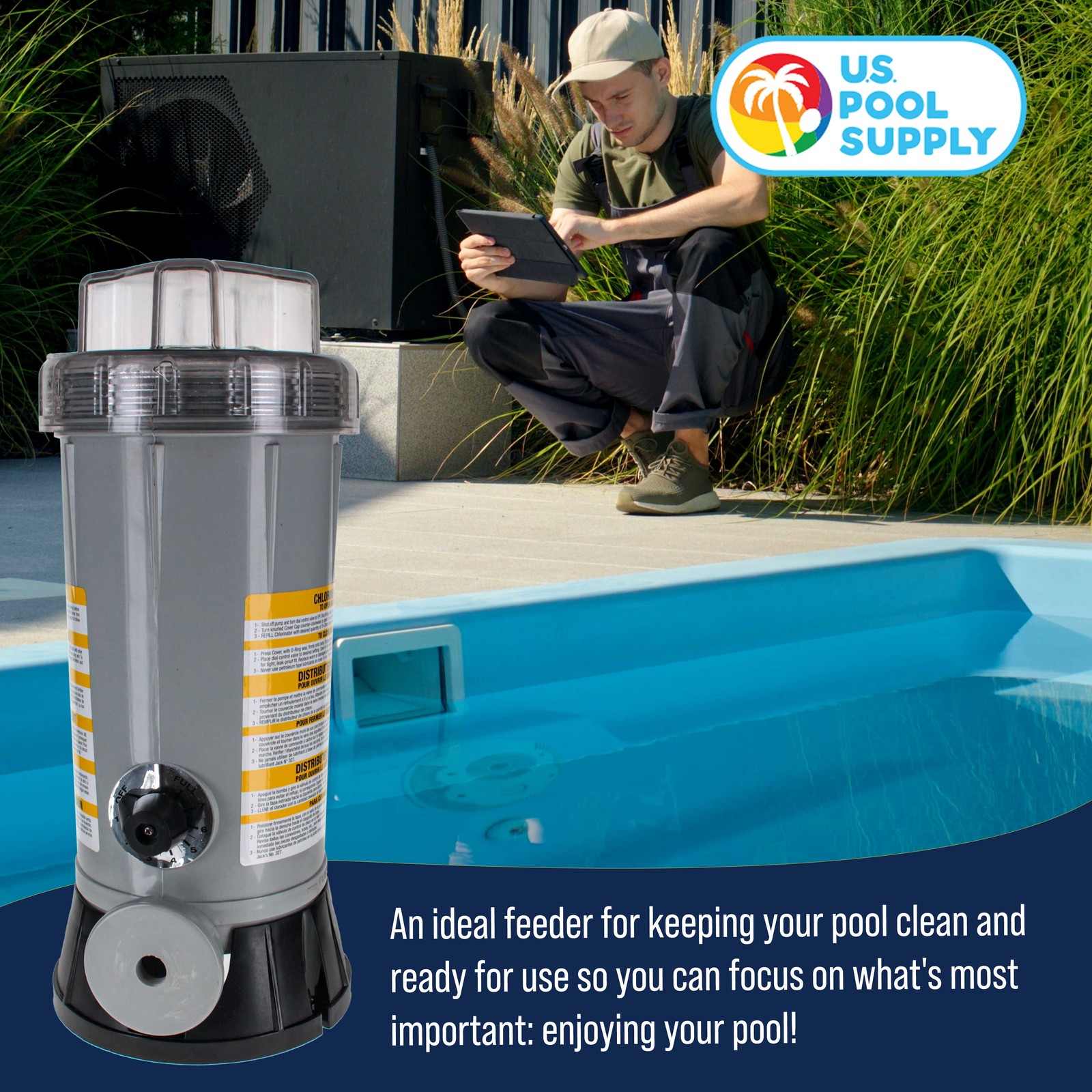 Professional Off-Line Pool Automatic Chlorine Feeder – 9 lb Chemical Capacity