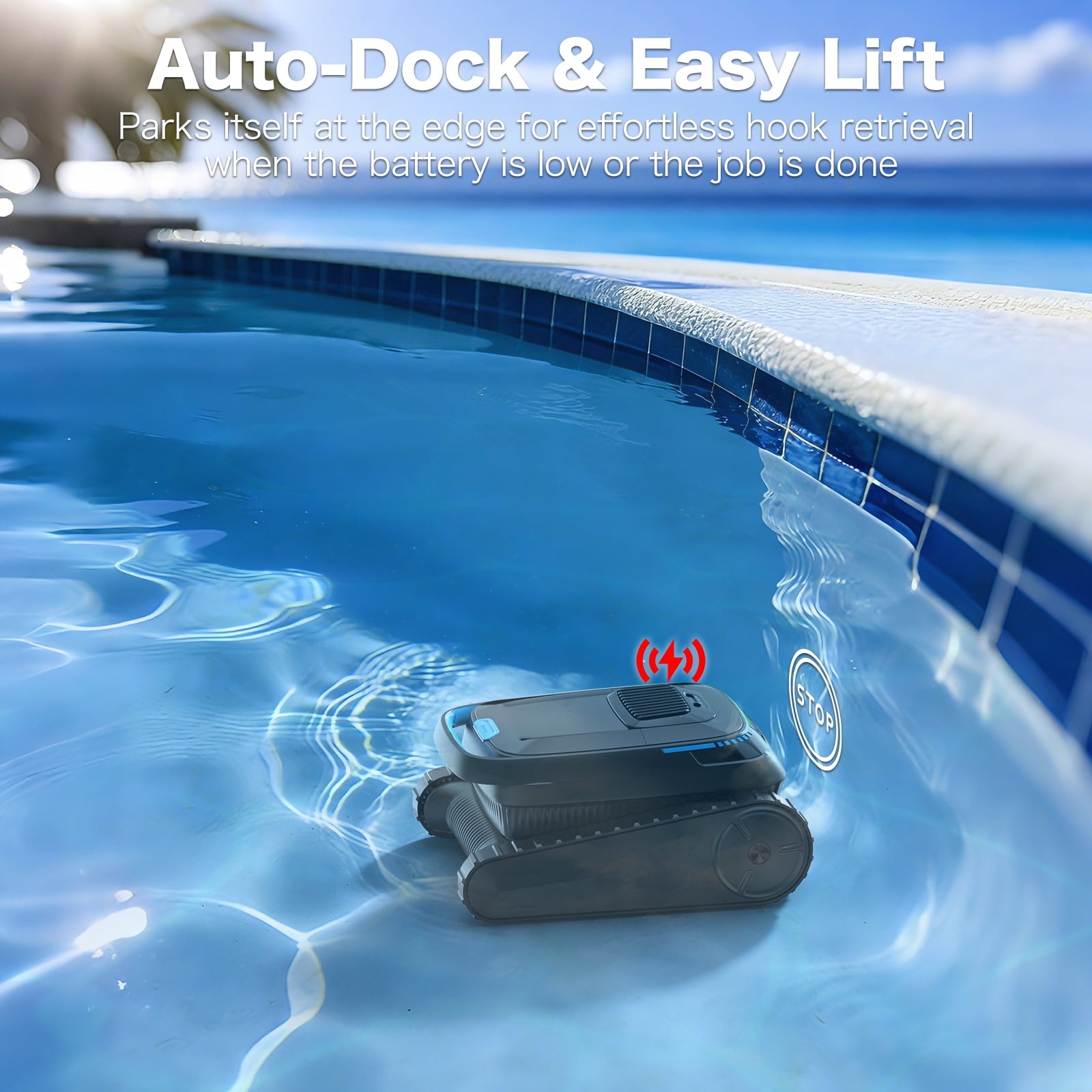CP20 Cordless Robotic Pool Vacuum Cleaner Wall-Climbing Above & In-Ground Pools