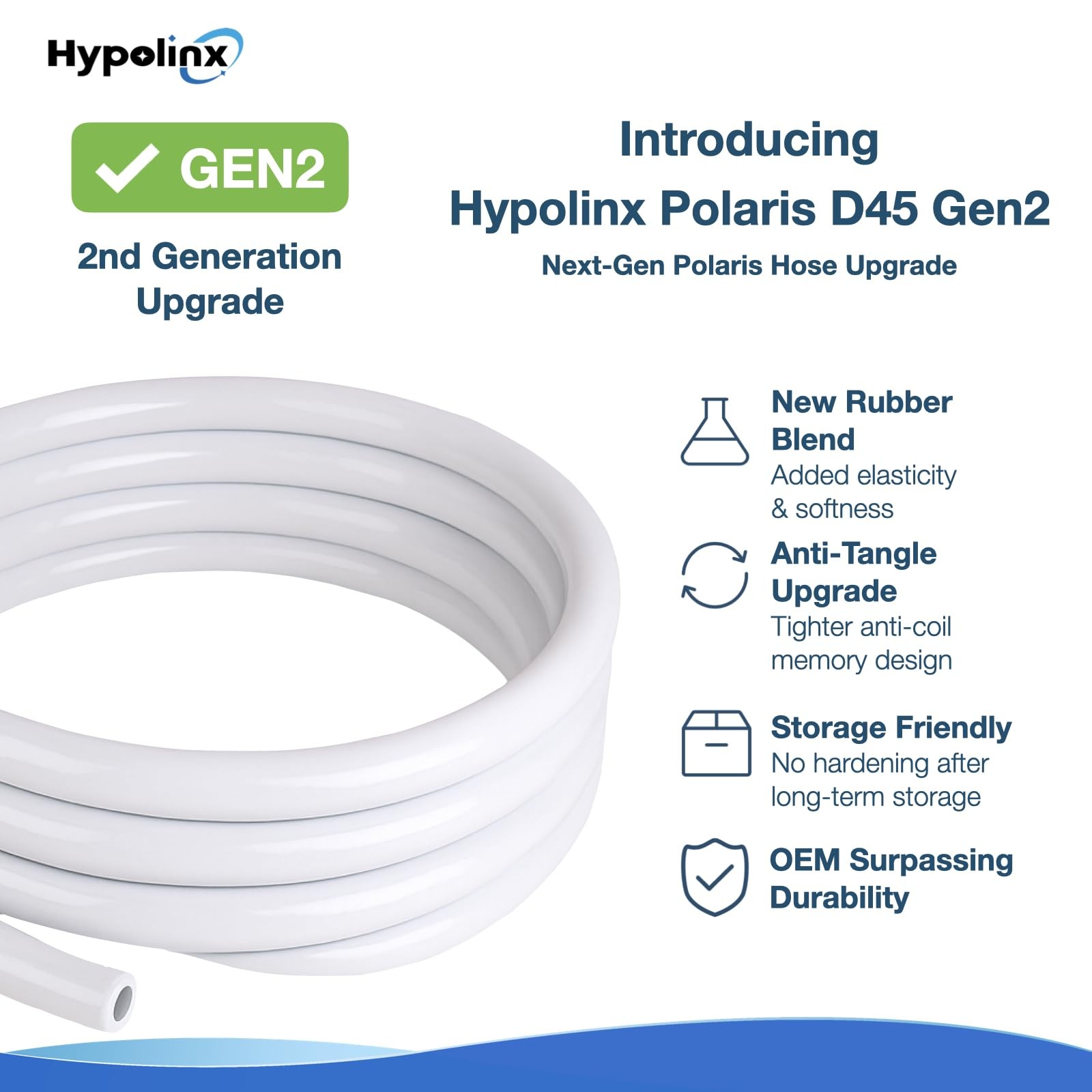 Polaris Compatible Pool Cleaner Hose Replacement – Gen2 10 Ft Feeder Hose for Po